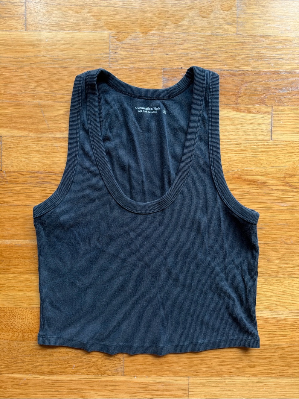 Abercrombie & Fitch Black Ribbed Tank Top - Size Large